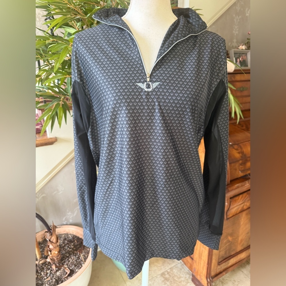 SOLD TuffRider Ladies Ventilated Technical Long Sleeve Sport Shirt, Black, Large - Picture 8 of 10